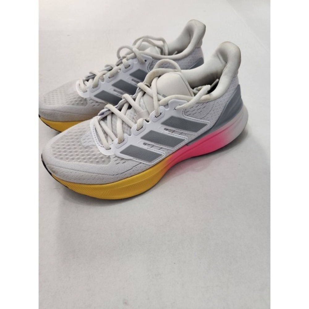 Adidas‎ Women's Running Shoes White Pink Yellow Cloudfoam Ortholite Size 6